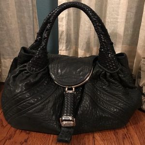 Authentic black fendi spy bag purse